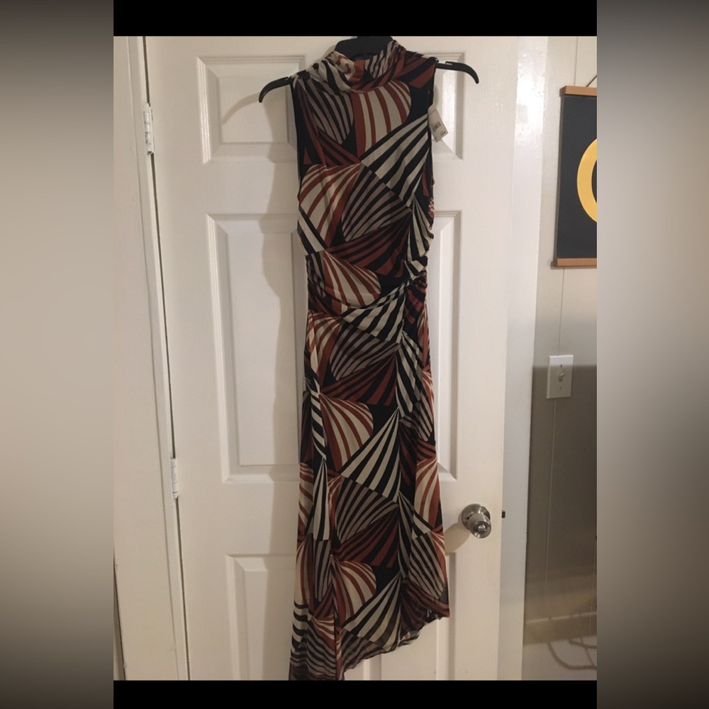 Elegant Multicolor Geometric Dress